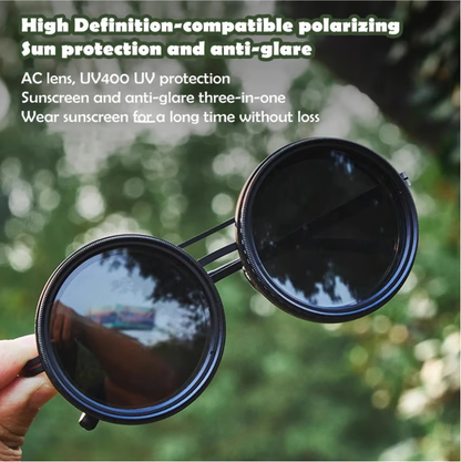🕶️ 50% OFF NOW! 🌞 Adjustable Tint Polarized Round Sunglasses – UV400 Protection, Lightweight & Scratch-Resistant ✨