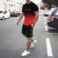 🌈 LIMITED-TIME 50% OFF! 👕 Men's Gradient Color 2-Piece Set – T-Shirt & Shorts, Breathable, Relaxed Fit 🩳