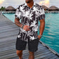 Men's Tropical Print Shirt & Shorts Set