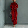 ⏳Time-Limited Special⏰Women’s Casual Warm Top & Wide Leg Pants 2-Piece Set