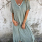 🔥LAST DAY SALE 50% OFF🔥Women's Loose V-neck cotton linen dress