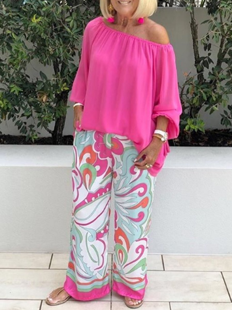 💥50% OFF – Limited Time💥Women's Trousers and Off Shoulder Top 2-Piece
