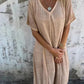 🔥LAST DAY SALE 50% OFF🔥Women's Loose V-neck cotton linen dress