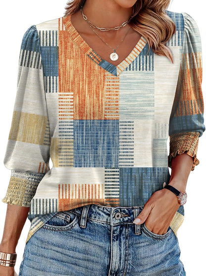 ⏰Limited Time Sale-50% OFF🏖️Womens 3/4 Sleeve T-Shirts Cute Crewneck Tees Blouses