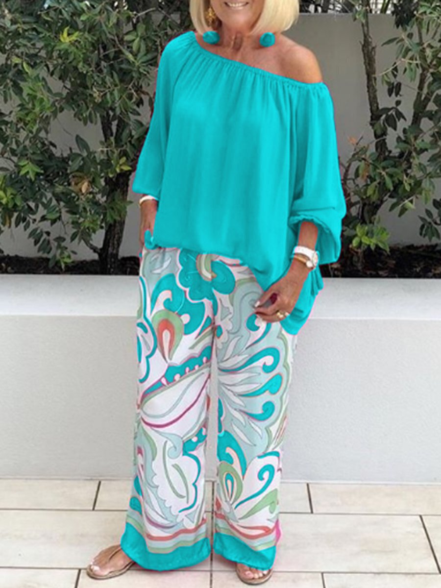 💥50% OFF – Limited Time💥Women's Trousers and Off Shoulder Top 2-Piece