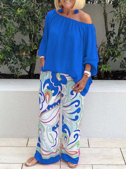 💥50% OFF – Limited Time💥Women's Trousers and Off Shoulder Top 2-Piece