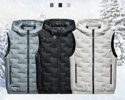 🍂 Easy Layering Comfort | Men's Hooded Front-Zip Insulated Vest