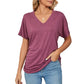⏳ Limited time 50% off! 💥V-Neck Solid Color Loose Ladies Tops（The more you buy, the higher the discount）