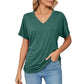 ⏳ Limited time 50% off! 💥V-Neck Solid Color Loose Ladies Tops（The more you buy, the higher the discount）
