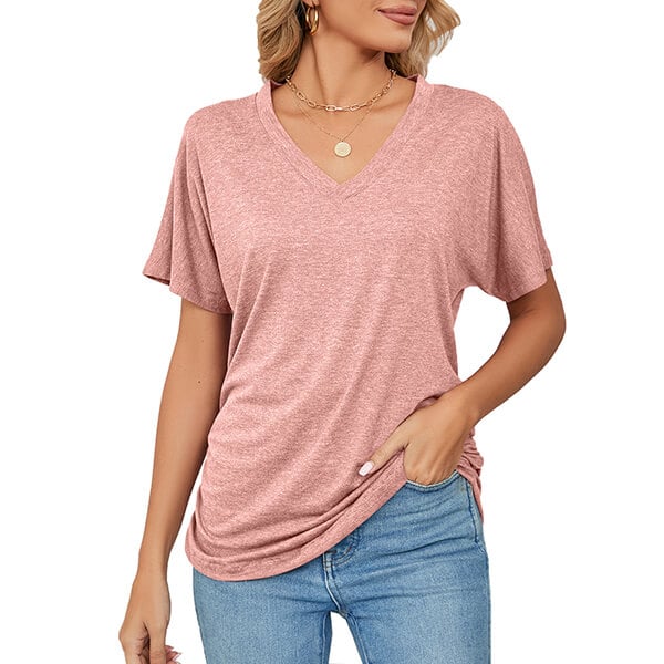 ⏳ Limited time 50% off! 💥V-Neck Solid Color Loose Ladies Tops（The more you buy, the higher the discount）