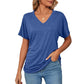 ⏳ Limited time 50% off! 💥V-Neck Solid Color Loose Ladies Tops（The more you buy, the higher the discount）