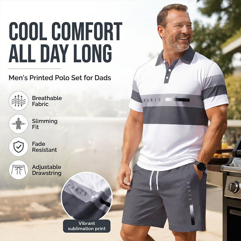 🛒FREE SHIPPING🔥Men's Short Sleeve Casual Set, Summer Beach Fashion Sport Wear, Plaid Pattern, Slim-Fitting, Above the Knee