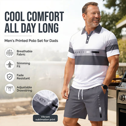 🛒FREE SHIPPING🔥Men's Short Sleeve Casual Set, Summer Beach Fashion Sport Wear, Plaid Pattern, Slim-Fitting, Above the Knee