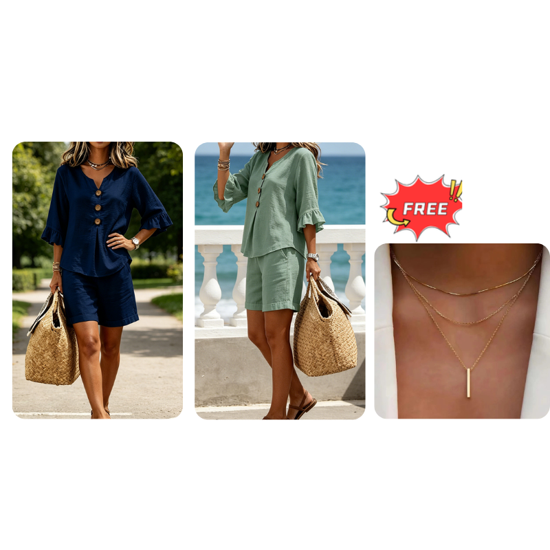 Women's Casual Cotton Two-Piece Outfit