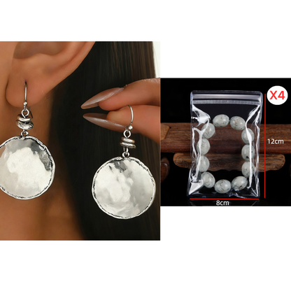 Vintage Hammered Metal Drop Earrings
