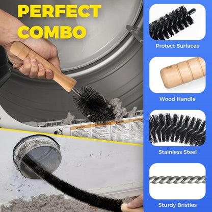 ⏰Limited Time Sales - save 49% OFF🧹 Tumble Dryer Vent Cleaner Kit – 2-Piece Lint Removal Brush & Vacuum Attachment 🌬️