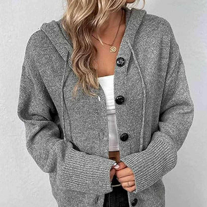 🏆 SALE 50% OFF! 🍂 Women’s Knit Hooded Coat – Cozy Drape, Autumn Ease 🔥