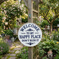 🏡Final Hours Flash Sale $9.74!!⏰Vintage Round Metal Sign – “Welcome to My Happy Place Don’t Ruin It” Garden Wall Decor