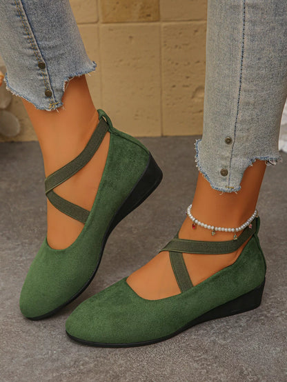 💎 50% OFF ELEGANT LOW WEDGE SHOES! 💎 Secure Elastic Strap, Lightweight & Breathable for All-Day Comfort and Style