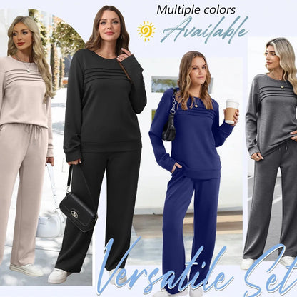 🥳💞50K+ SOLD⏳Limited-time 60% off⏰Women's Crew Neck Top & Drawstring Pants Set👚👖
