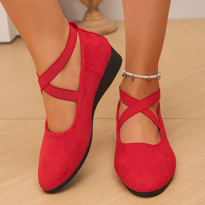 💎 50% OFF ELEGANT LOW WEDGE SHOES! 💎 Secure Elastic Strap, Lightweight & Breathable for All-Day Comfort and Style