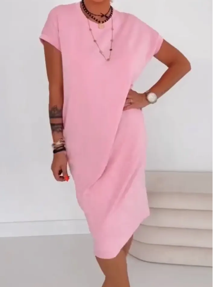 👗 50% OFF NOW! 🛍️ Women's Casual Short Sleeve T-Shirt Dress – Soft, Breathable & Pockets Included 🌿