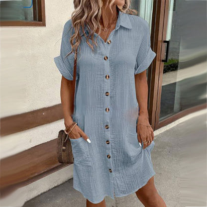 ⏳Time-Limited Special⏰Women’s Summer Midi Dress – Breezy, Flattering & Effortlessly Chic! Lightweight Button-Down with Pockets 🇬🇧☀️