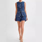 💕HOT SALE – Sold individually💕 Casual two-piece denim set for women: Sleeveless top & shorts