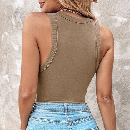 👚 50% OFF NOW! 💖 Last Day Special Price!! –Ribbed Stretchy Tank Top with Shelf Bra –  Built-in support, smoothing fit & no-slip straps – perfect for layering or workouts 💪