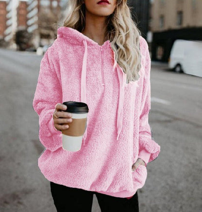 Fashion Warm Casual Loose Hooded Sweatshirt（50% OFF）