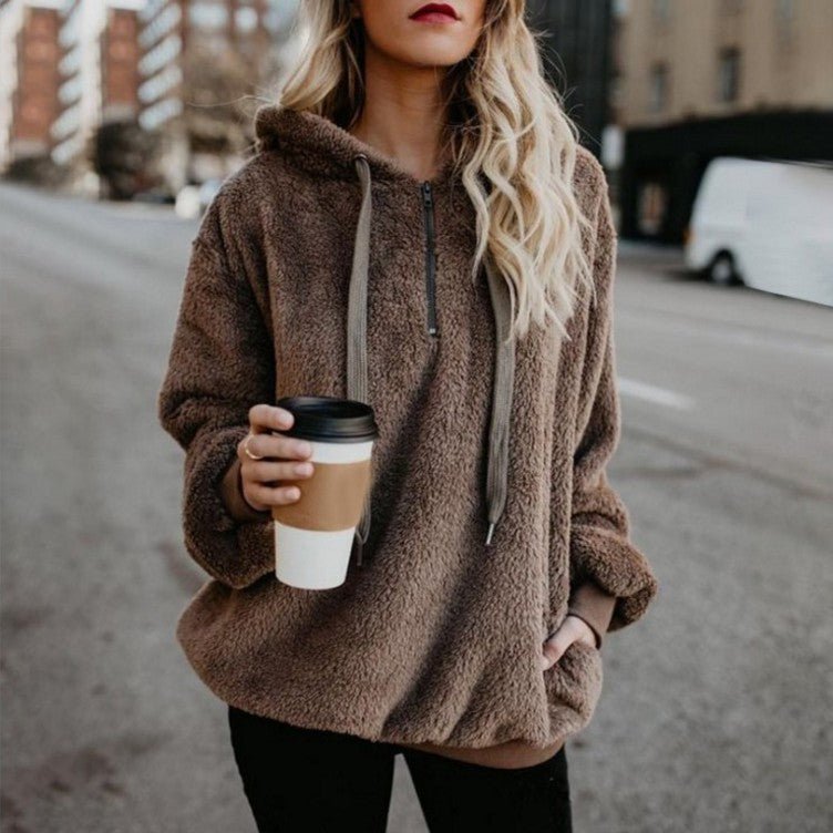 Fashion Warm Casual Loose Hooded Sweatshirt（50% OFF）