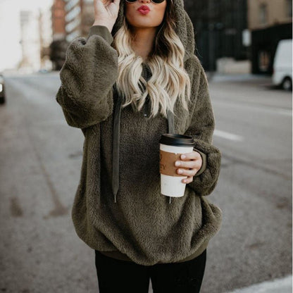 Fashion Warm Casual Loose Hooded Sweatshirt（50% OFF）