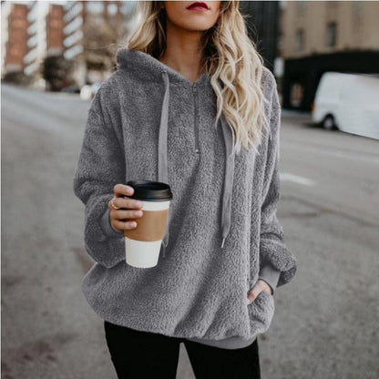 Fashion Warm Casual Loose Hooded Sweatshirt（50% OFF）
