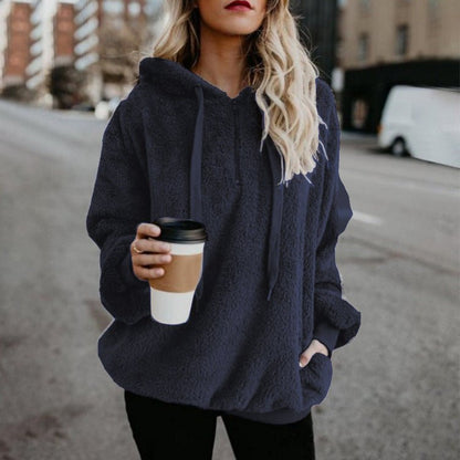 Fashion Warm Casual Loose Hooded Sweatshirt（50% OFF）