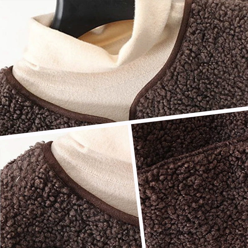 🍂 Plush Teddy Sherpa Button-Down Cropped Vest – Cozy Autumn Layering