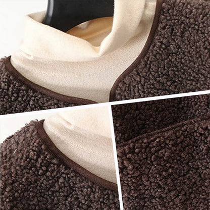 🍂 Plush Teddy Sherpa Button-Down Cropped Vest – Cozy Autumn Layering
