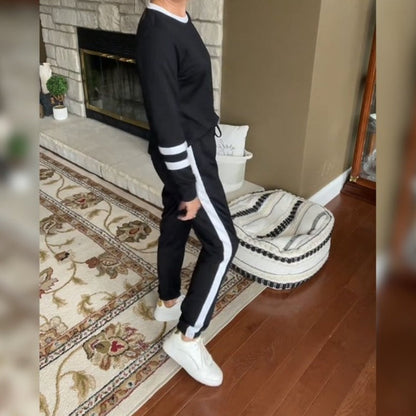 🔥Women’s 2-Piece Crewneck Color-Block Sweatsuit