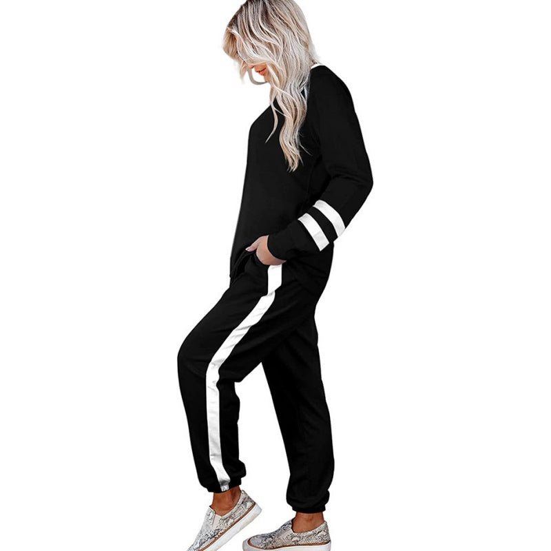🔥Women’s 2-Piece Crewneck Color-Block Sweatsuit