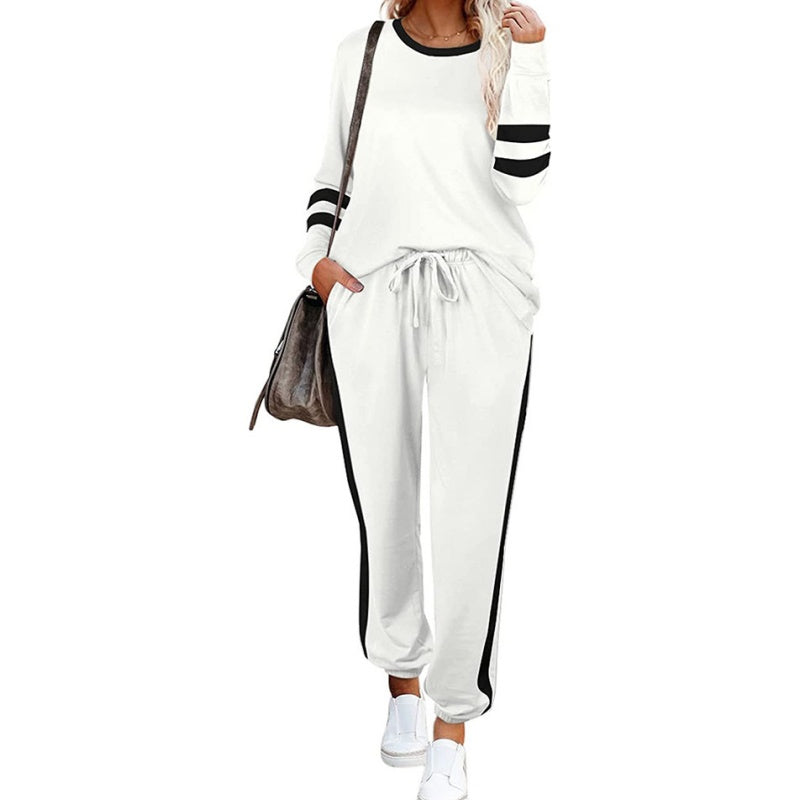 🔥Women’s 2-Piece Crewneck Color-Block Sweatsuit