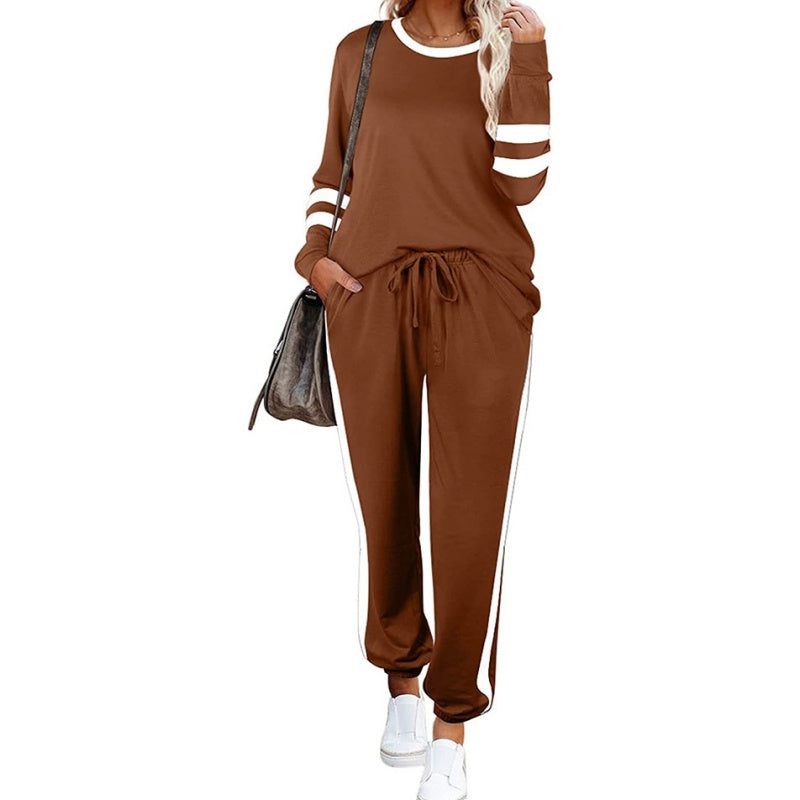 🔥Women’s 2-Piece Crewneck Color-Block Sweatsuit