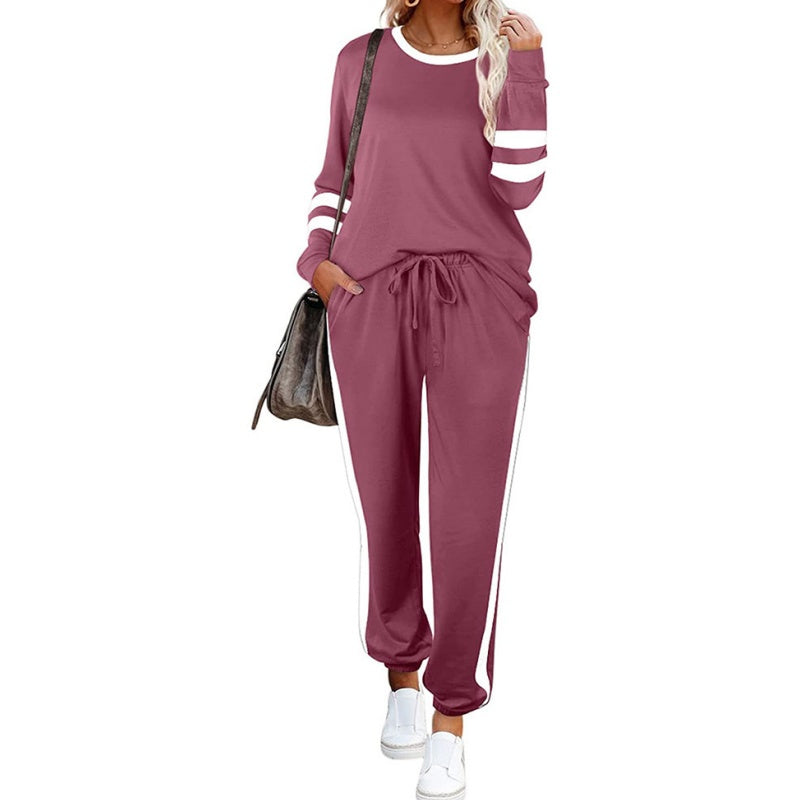 🔥Women’s 2-Piece Crewneck Color-Block Sweatsuit