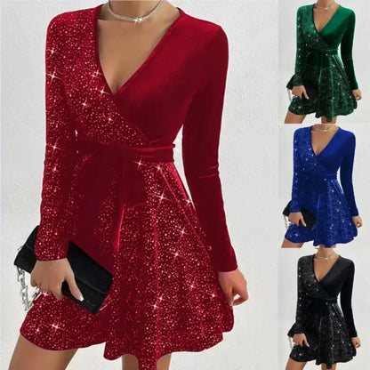 🎅💥Women’s Sequin A-Line Mini Dress