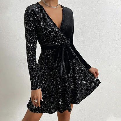 🎅💥Women’s Sequin A-Line Mini Dress