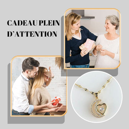 🌙Elegant Heart and Crescent Shape Necklace✨️