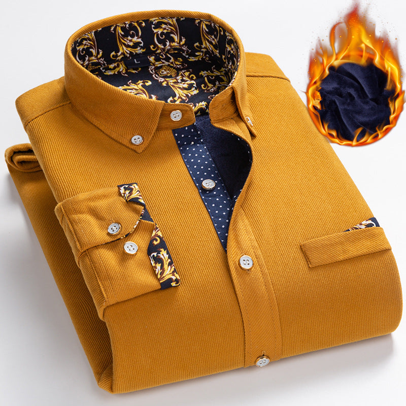 Black Friday Sale - 49% OFF💥Men's High Quality Corduroy Warm Winter Shirt Thick