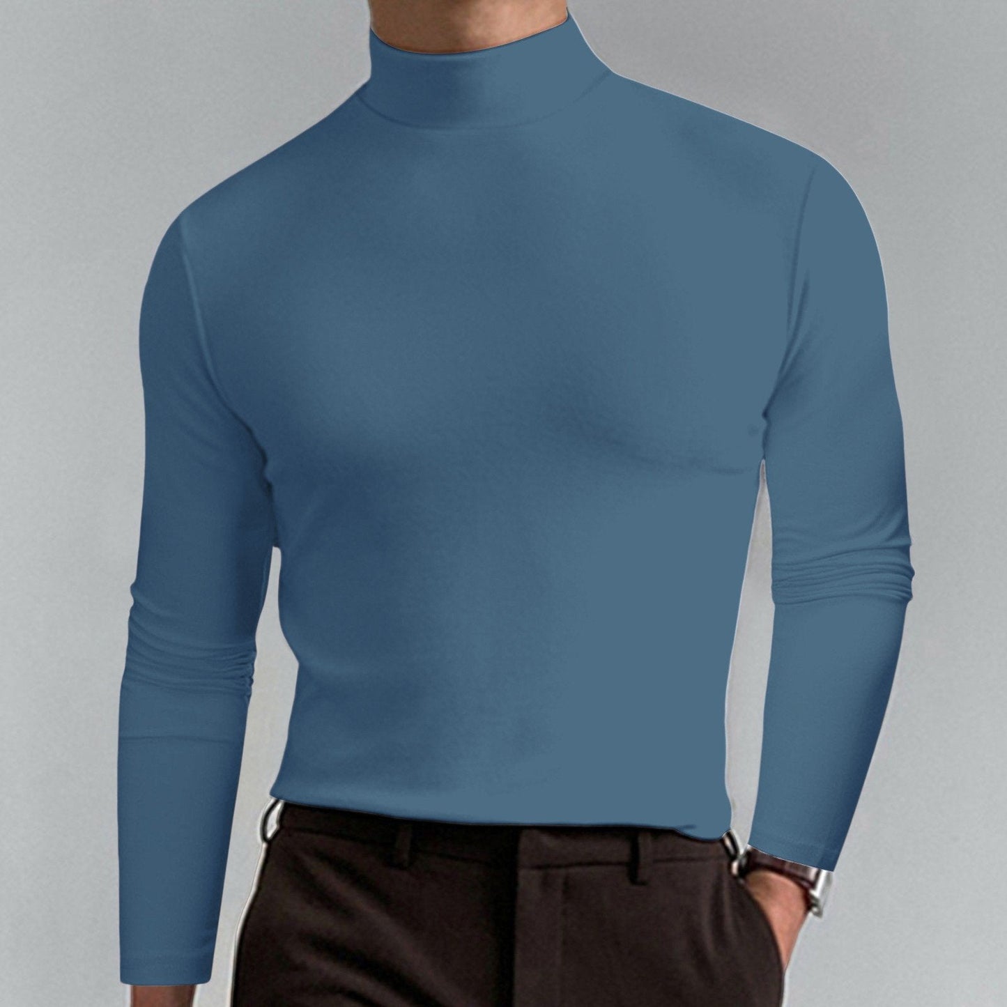 🔥Mens High Neck Slim Fit Long Sleeve T-shirt