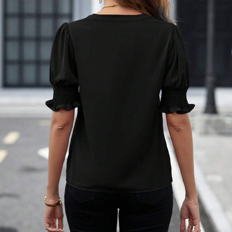 ✨LAST DAY SALE 60% OFF👚Women's Elegant V-Neck Puff Sleeve Blouse