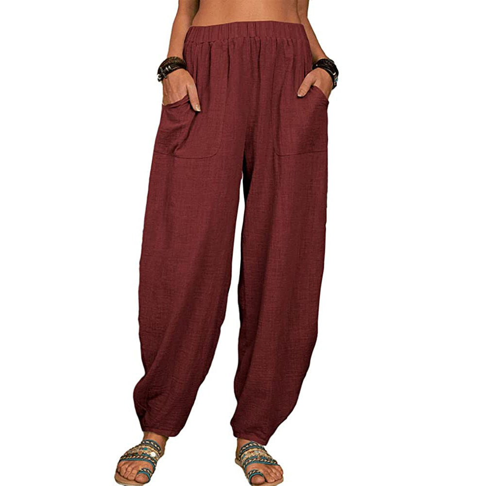 🍂(S-5XL)👚 Wide-leg Linen And Cotton Pants For Women