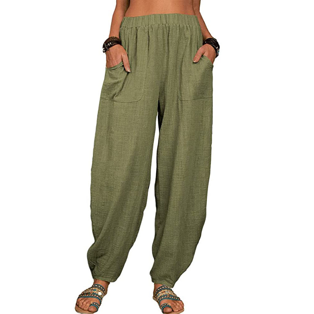 🍂(S-5XL)👚 Wide-leg Linen And Cotton Pants For Women