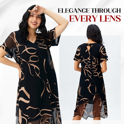 🎉 2026 Sale — Over 34,200 Sold 💝 Women Flowy V-Neck Printed Maxi Dress – All Figure Summer Dress 👗